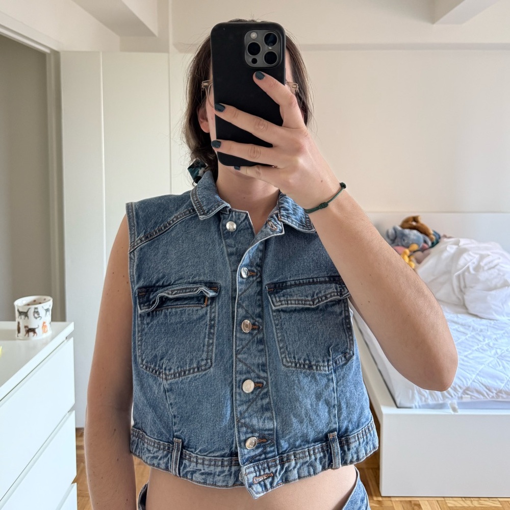 Zara Classic Blue Denim Vest